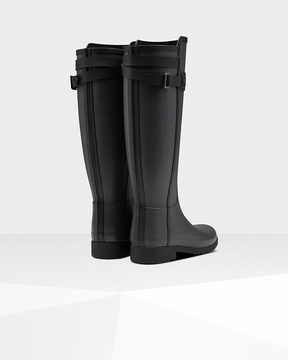 Hunter Mujer Refined Slim Fit Contrast - Botas de Lluvia Negras - 513-IWPFYE